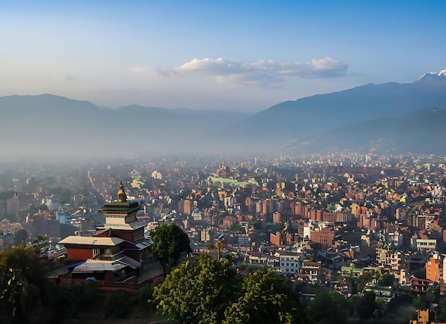 Beautiful morning view of kathmandu valley nepal