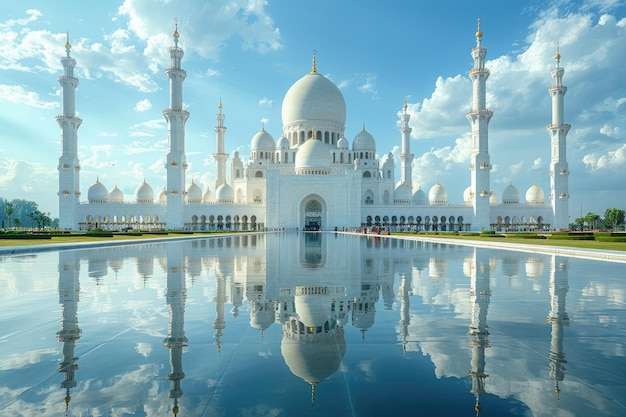 순수하고 평화롭고 신성한 분위기에 대한 아름다운 모스크 전문 사진