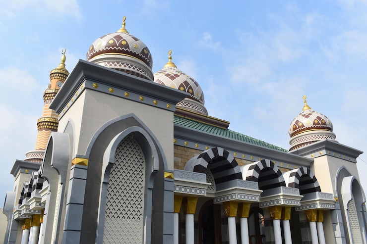 Photo beautiful mosque facade in the village
