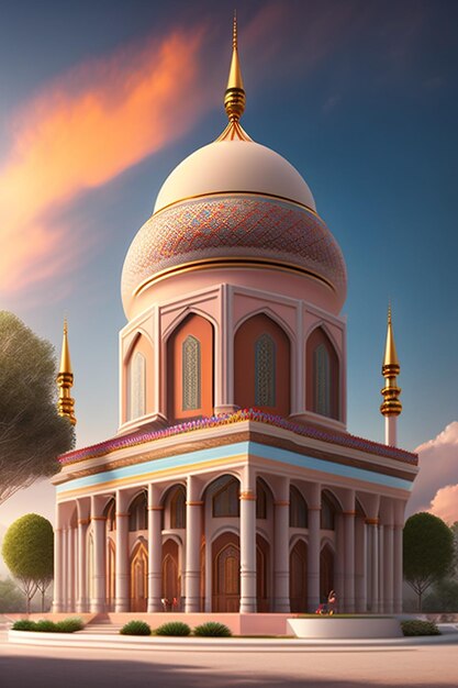 A beautiful mosque in the future