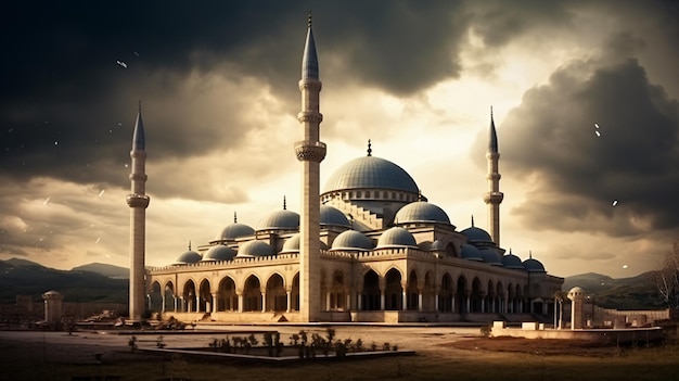 beautiful mosque illustration