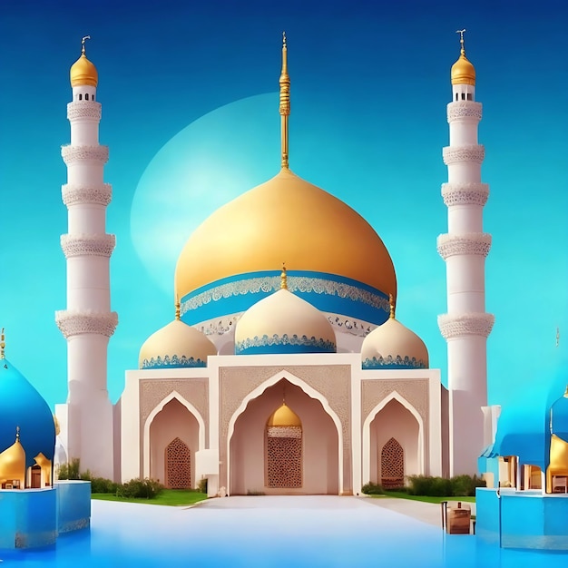 Beautiful mosque image mosque background mosque wallpaper generative ai