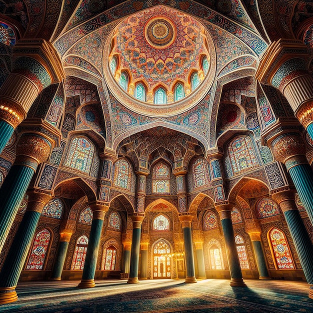 Photo beautiful mosque and islamic architecture