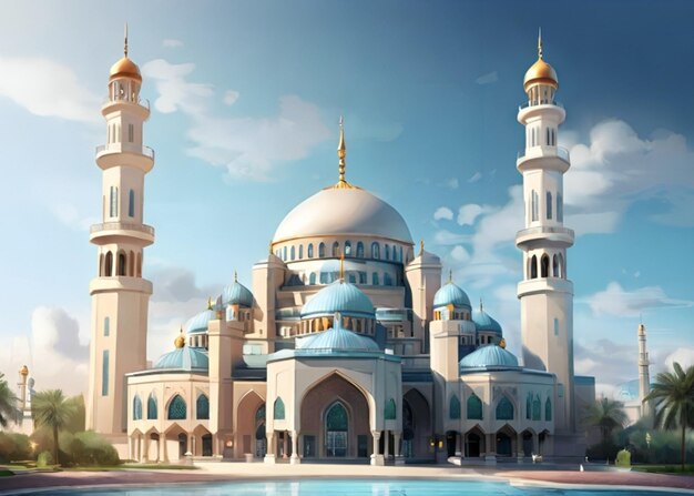 Beautiful mosque for Islamic festival
