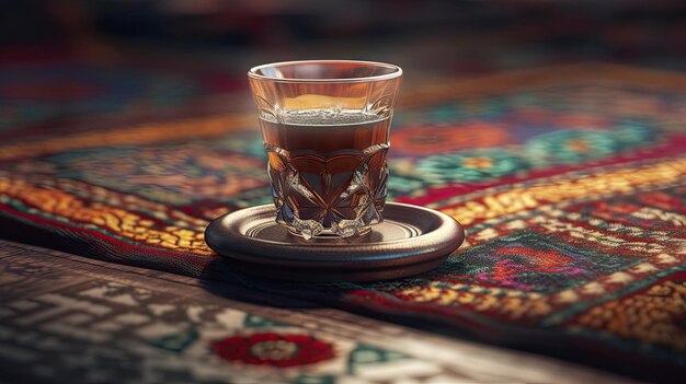 写真 ラマダンのテーマのモスクのランタンのイラスト 3d リアル