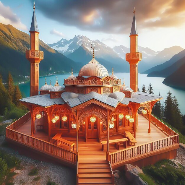 Beautiful mosque and nature view