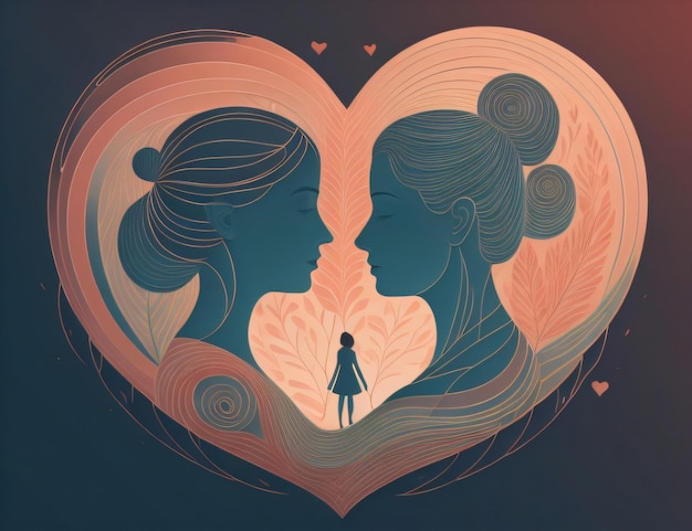 Beautiful mother baby illustration