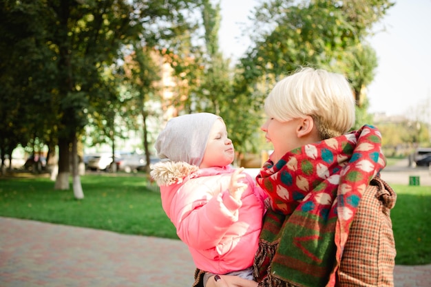 Beautiful Mother And Baby outdoors