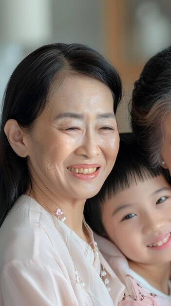 Photo beautiful mothers and daughters together sharing happiness on mothers day