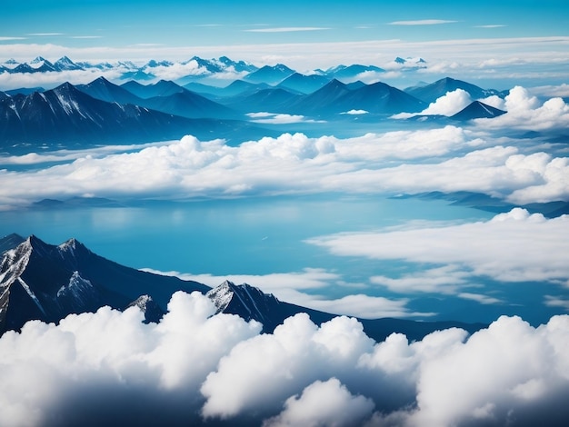 Beautiful mountain and clouds Overlooking the sea