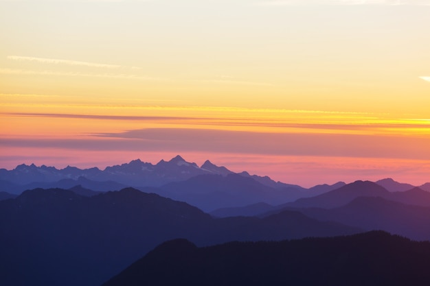 Beautiful mountain peak in  North Cascade Range, Washington / USA