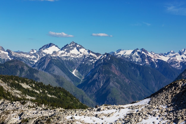 Beautiful mountain peak in  North Cascade Range, Washington / USA