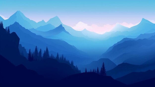 Photo beautiful mountain vector illustration