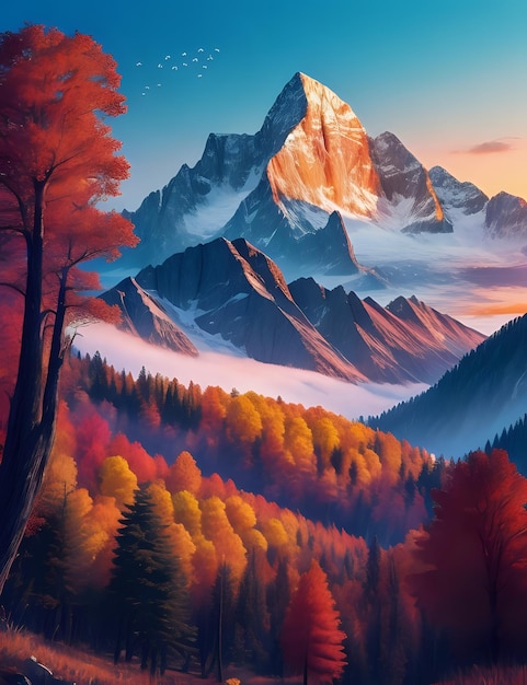 Beautiful mountain with lots of wenderfull and colorful trees