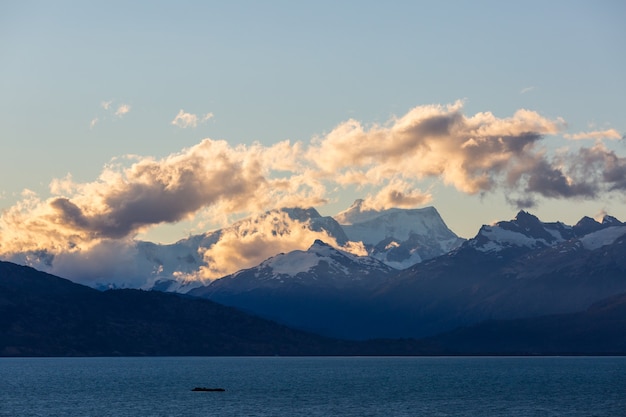 Beautiful mountains landscape along gravel road Carretera Austral in southern Patagonia, Chile