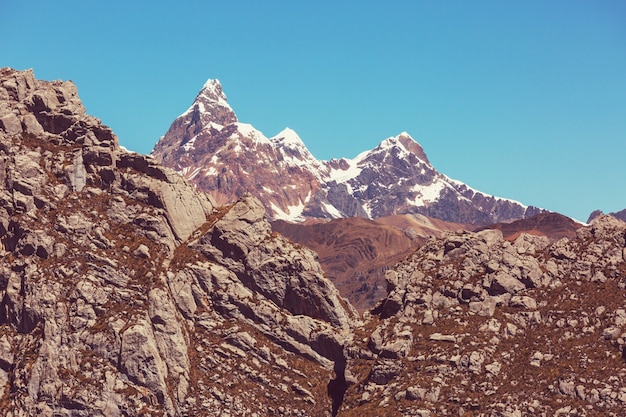 Cordillera Blanca, 페루, 남미의 아름다운 산 풍경
