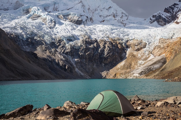 Beautiful mountains landscapes in Cordillera Huayhuash, Peru, South America