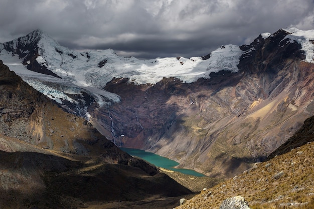 Beautiful mountains landscapes in Cordillera Huayhuash, Peru, South America