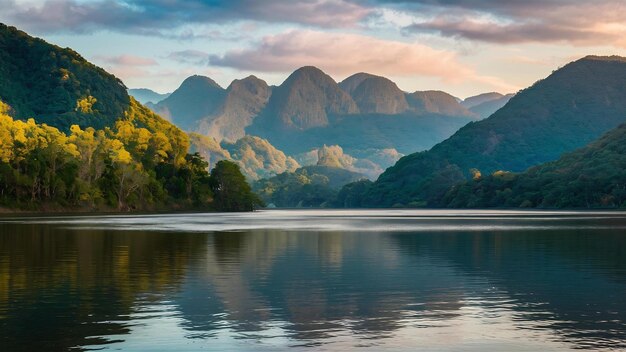 Photo beautiful mountains in ratchaprapha dam at khao sok national park surat thani province thailand