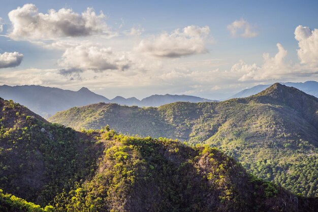 Beautiful mountains at sunset vietnam nha trang