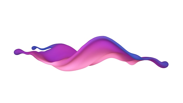 Beautiful multi-color splash of liquid or paint. 3D illustration, 3D visualization.