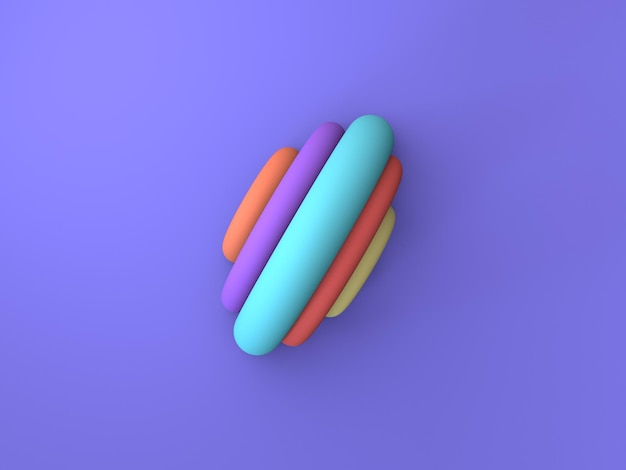 Beautiful multicolor Abstract shape 3D render image