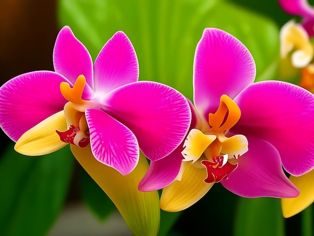 Красивый многоцветный маленький цветок орхидеи
