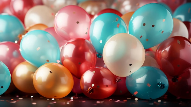 Красивые многоцветные праздничные шарики для вечеринки по случаю дня рождения или Дня святого Валентина