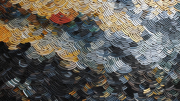 Красивая многоцветная мозаика с мотивом муара
