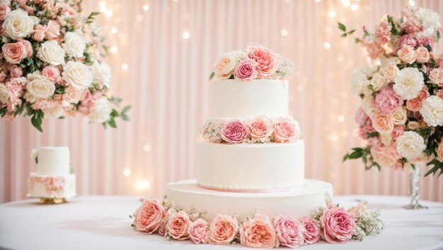 Beautiful multitiered wedding cake flowers