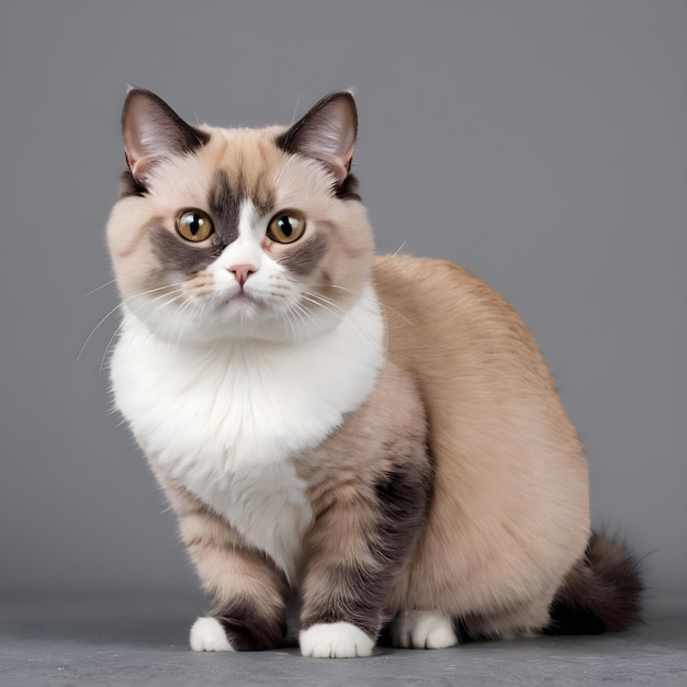 Beautiful Munchkin cat cats breed grey background