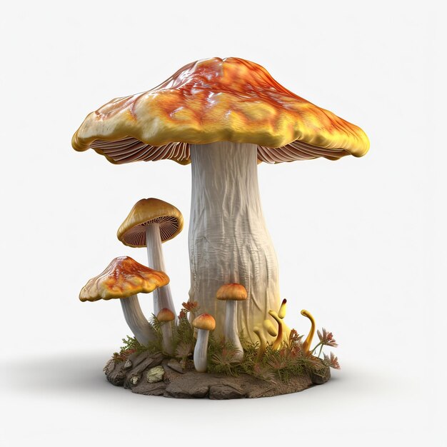 Photo beautiful mushroom on a white background generative ai