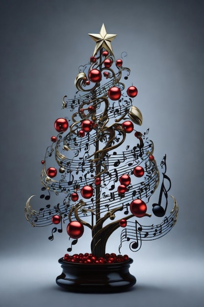 Foto bellissimo albero di natale musicale