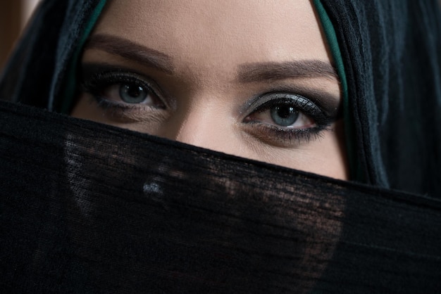 Beautiful Muslim Female Big Blue Eyes