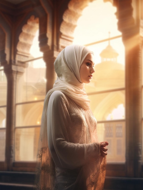 Beautiful Muslim woman wearing hijab