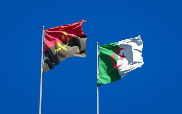 Beautiful national flags against the sky