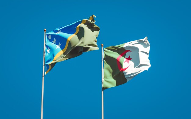 Photo beautiful national flags against the sky