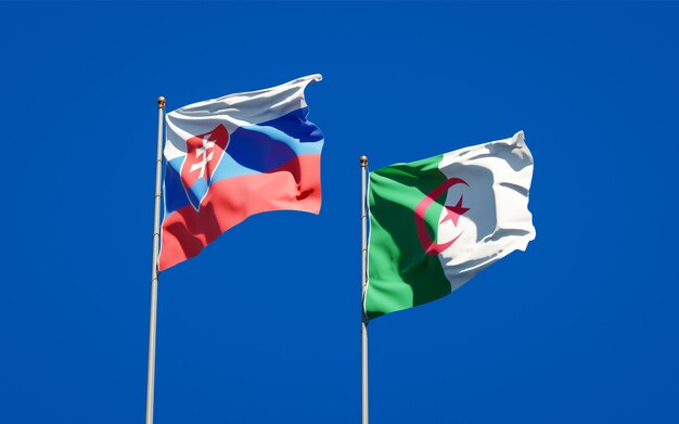 Beautiful national flags against the sky