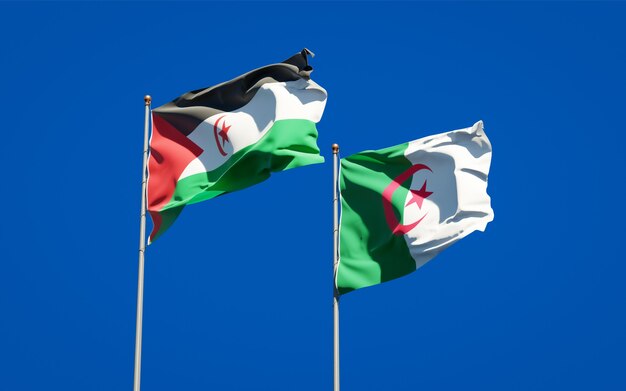 Beautiful national flags against the sky