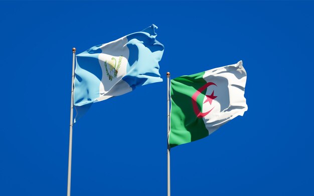 Beautiful national flags against the sky