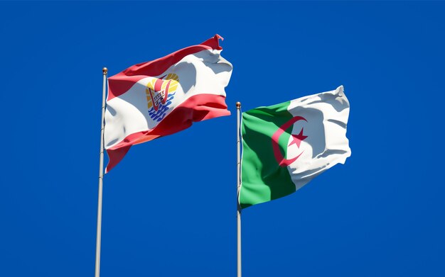 Beautiful national flags against the sky