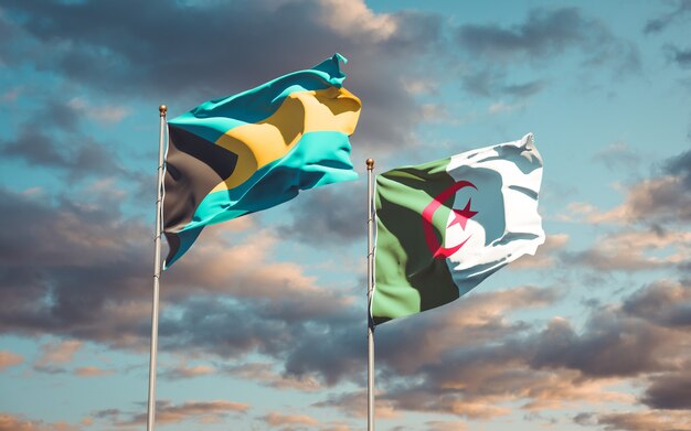 Beautiful national flags against the sky