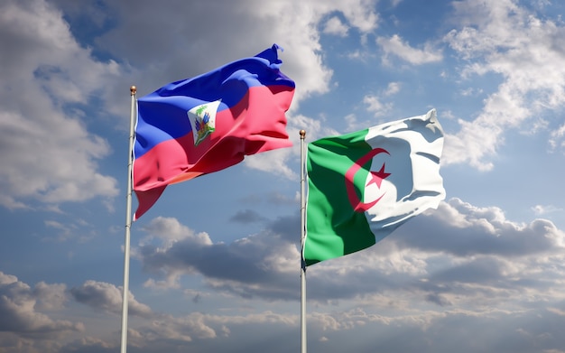 Beautiful national flags against the sky