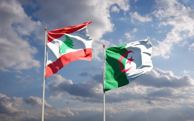 Beautiful national flags against the sky