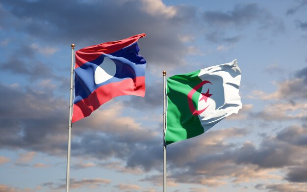 Beautiful national flags against the sky