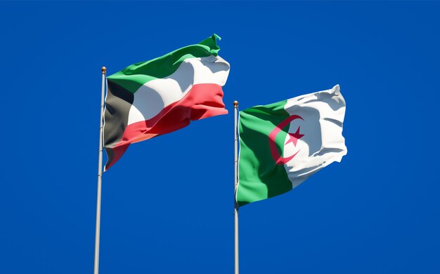 Beautiful national flags against the sky