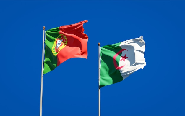 Beautiful national flags against the sky