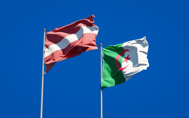 Beautiful national flags against the sky