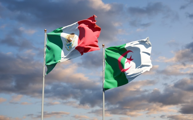 Beautiful national flags against the sky