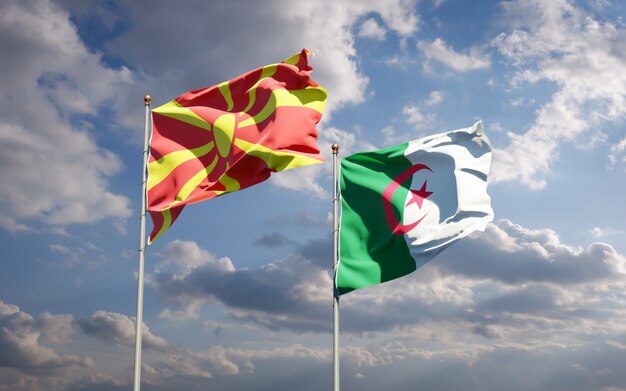 Beautiful national flags against the sky